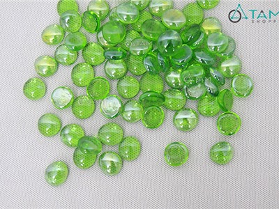 Sỏi trang trí thủy tinh trong suốt xanh lá SOI-01